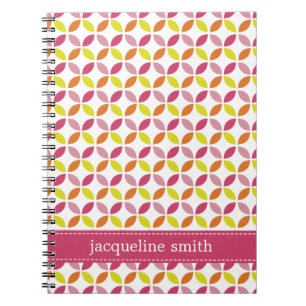 Modern Leaves Personalized Notebook - Pink