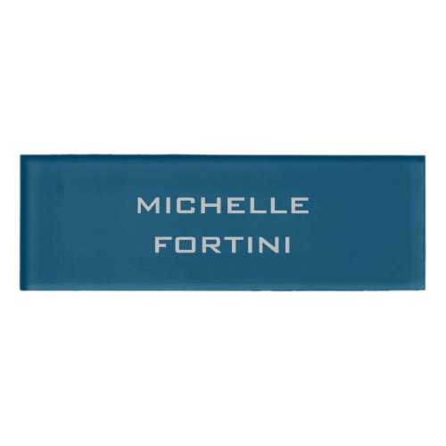 Modern Legible Name Plain Ocean Blue Name Tag