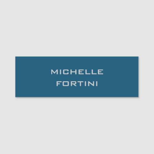 Modern Legible Name Plain Ocean Blue Name Tag