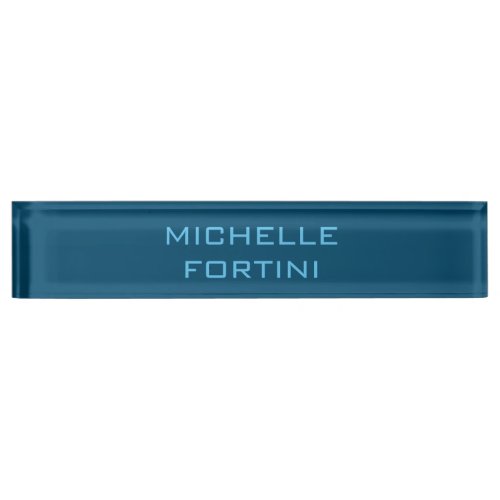 Modern Legible Name Plain Ocean  Sky Blue Desk Name Plate