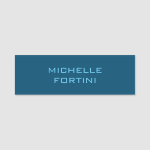 Modern Legible Name Plain Ocean & Sky Blue Name Tag