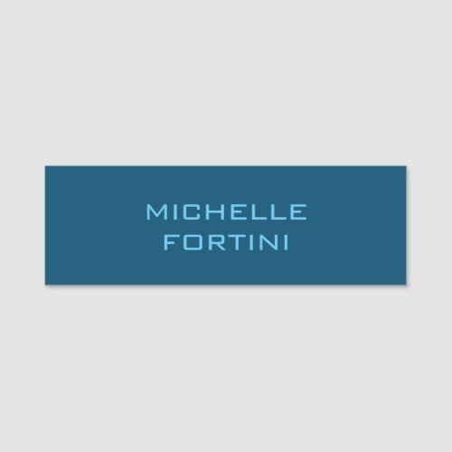 Modern Legible Name Plain Ocean  Sky Blue Name Tag