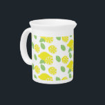 Modern Lemon and Leaves Beverage Pitcher<br><div class="desc">Designed by Dream Big Digital Design</div>