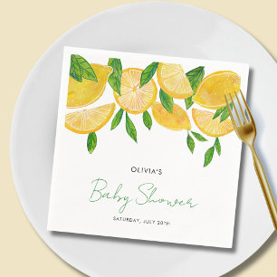 Modern Lemon Baby Shower Napkins