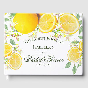 Modern Lemon Boho Summer Bridal Shower Guest Book