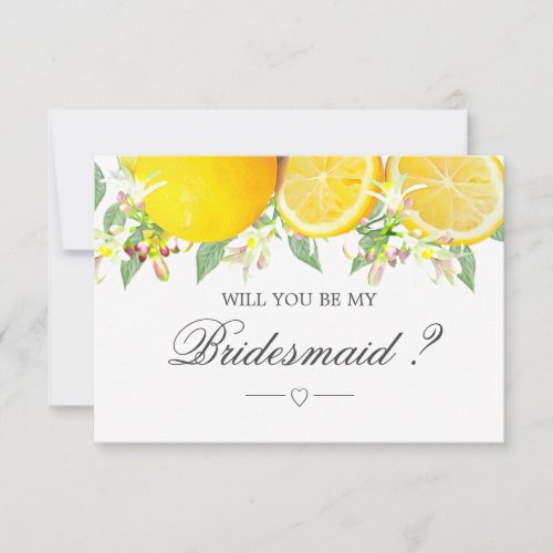 Modern Lemon Boho Summer Bridesmaid Invitation