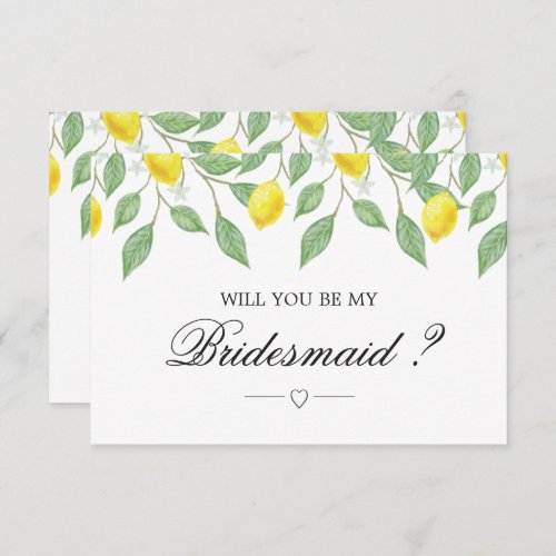 Modern Lemon Boho Summer Bridesmaid Invitation