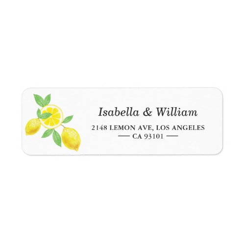 Modern Lemon Boho Summer Wedding Address Label