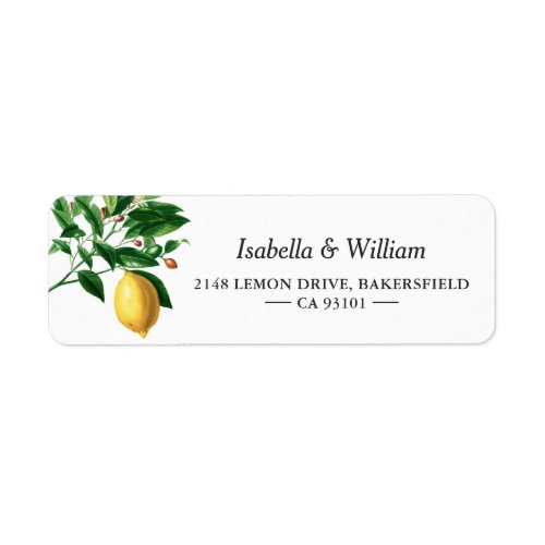 Modern Lemon Boho Summer Wedding Address Label