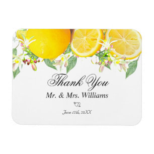 Modern Lemon Boho Summer Wedding Thank You Magnet