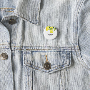 Modern Lemon Branch Baby Shower Button