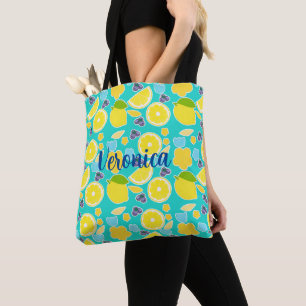 Modern Lemon Bridal Shower Tote Bag
