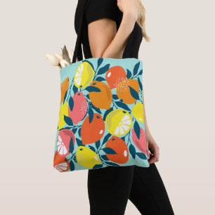 Modern Lemon Citrus Fruit Art Tote Bag