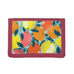 Modern Lemon Citrus Fruit Art Trifold Wallet