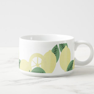 Modern Lemon Citrus Slice Greenery Fruit Bowl