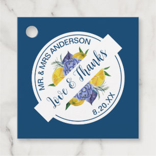 Modern Lemon Citrus Summer Wedding Favor Tags