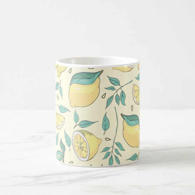 Modern Lemon Citrus Summer yellow Personalised    Coffee Mug (Center)