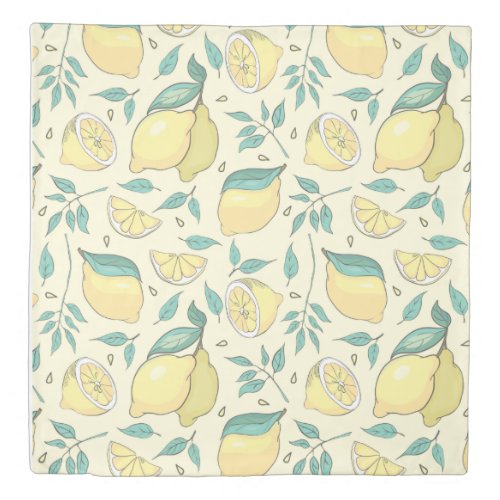 Modern Lemon Citrus Summer yellow Personalised     Duvet Cover