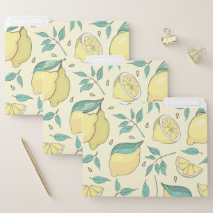 Modern Lemon Citrus Summer yellow Personalised  Fi File Folder