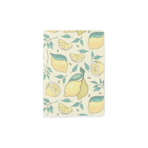 Modern Lemon Citrus Summer yellow Personalised Passport Holder