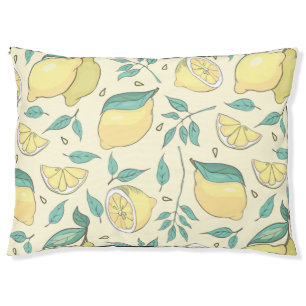 Modern Lemon Citrus Summer yellow Personalised Pet Bed