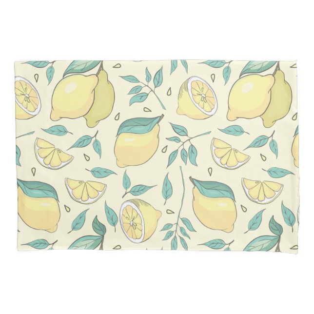 Modern Lemon Citrus Summer yellow Personalised     Pillow Case (Front-Left)