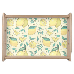 Modern Lemon Citrus Summer yellow Personalised    Serving Tray