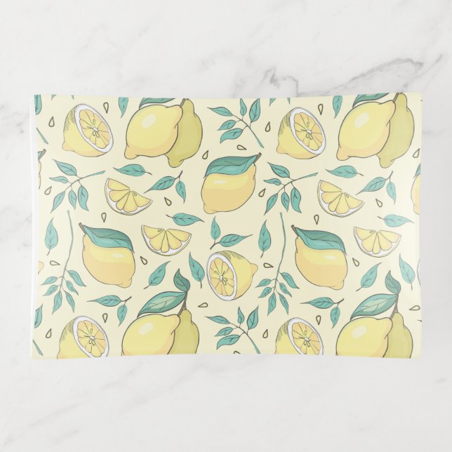 Modern Lemon Citrus Summer yellow Personalised     Trinket Tray (Front)