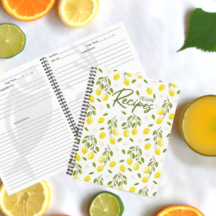 Modern Lemon Citrus Yellow Vegan Notebook