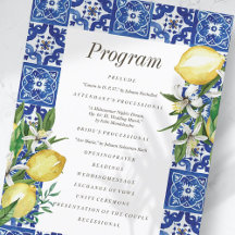 Modern Lemon Foliage Blue Mediterranean Wedding