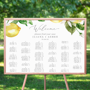 Modern Lemon Garden Alphabetical Seating Chart