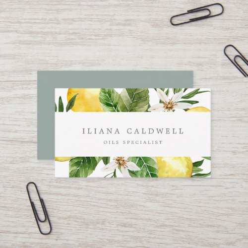 Modern Lemon Garden Business Card