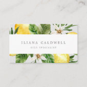 Modern Lemon Garden | Gray Business Card (Front)