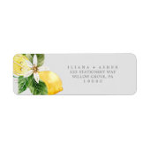 Modern Lemon Garden | Gray Return Address Label (Front)