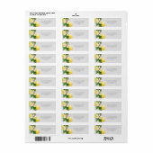 Modern Lemon Garden | Gray Return Address Label (Full Sheet)