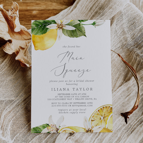 Modern Lemon Garden Main Squeeze Bridal Shower