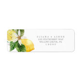 Modern Lemon Garden Return Address Label (Front)