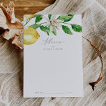 Modern Lemon Garden Wedding Advice Card<br><div class="desc">This modern lemon garden wedding advice card is perfect for a spring or summer wedding and can be used for any event. The rustic mediterranean design features bright and beautiful watercolor lemons with bohemian white flowers and elegant green leaves. These advice cards can be used as a guestbook alternative for...</div>