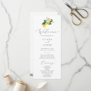 Modern Lemon Garden Wedding Program