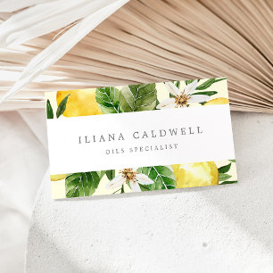 Modern Lemon Garden Yellow Business Card