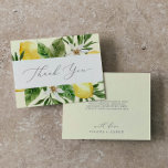 Modern Lemon Garden | Yellow Thank You Card<br><div class="desc">This modern lemon garden yellow thank you card is perfect for a spring or summer wedding. The rustic mediterranean design features bright and beautiful watercolor lemons with bohemian white flowers and elegant green leaves. Personalize the back of the card with your names, and a thank you message. Alternatively, leave the...</div>