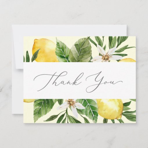 Modern Lemon Garden | Yellow Thank You Card | Zazzle