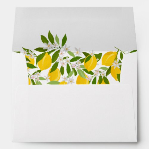 Modern Lemon Greenery Blossom Personalized Envelope