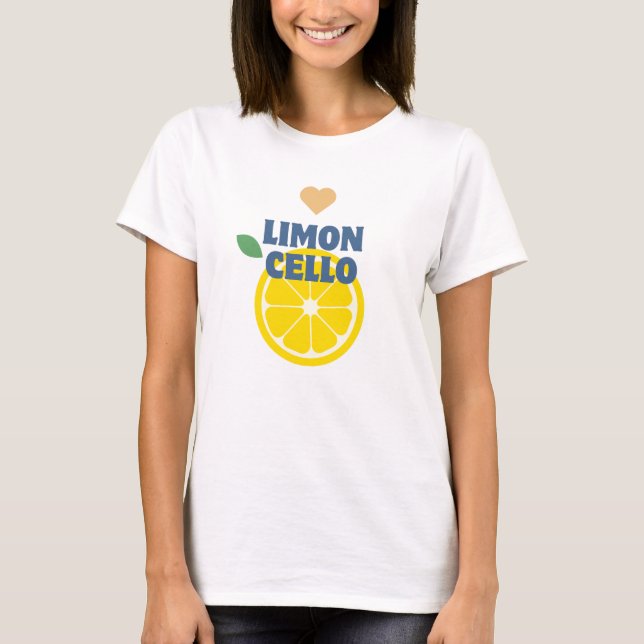 Modern Lemon Heart Limoncello Favor Gift Merch T-Shirt (Front)