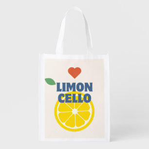 Modern Lemon Limoncello Favor Gift Merch Grocery Bag