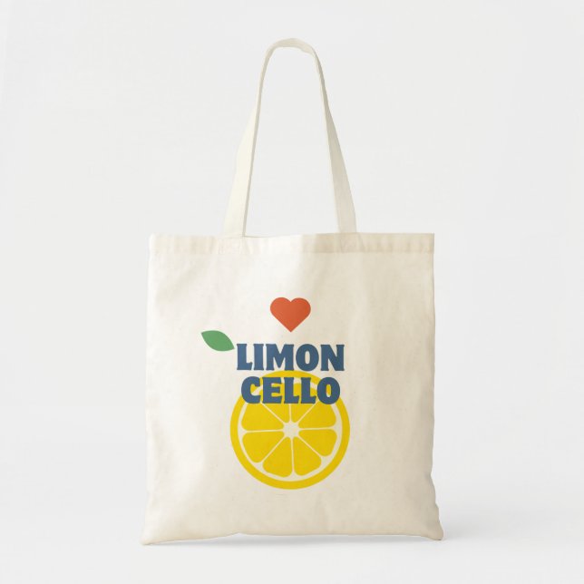Modern Lemon Limoncello Favor Gift Merch Tote Bag (Front)