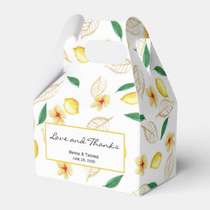 Modern Lemon Love and Thanks Wedding Favor Boxes