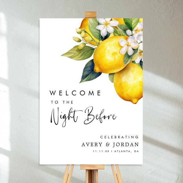 Modern Lemon Night Before Rehearsal Dinner Foam Board (Creator Uploaded)