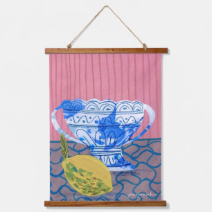 Modern lemon Still Life Hanging Tapestry