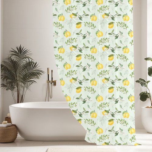 Modern Lemon Vines Shower Curtain